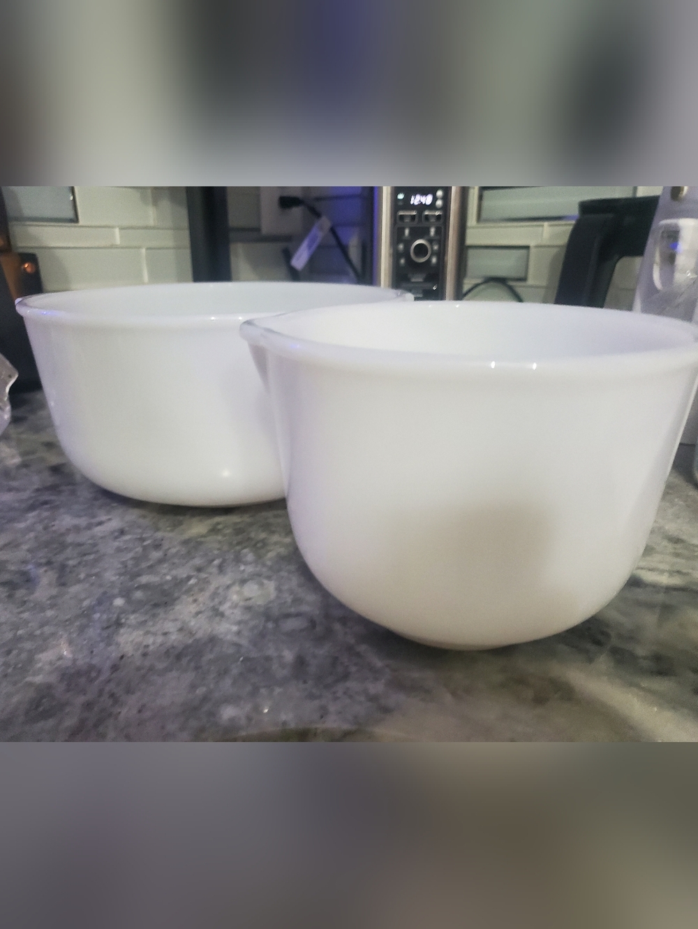Sunbeam White Milk Glass Mixing Bowls Set